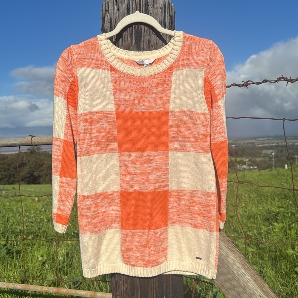 VOLCOM Y2K 90s Skater Motley Plaid Pullover Sweater  small